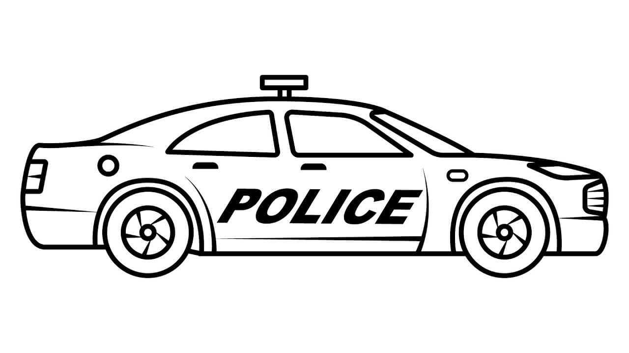 Coche de Policía Imprimible para colorear imprimir e dibujar ColoringLib