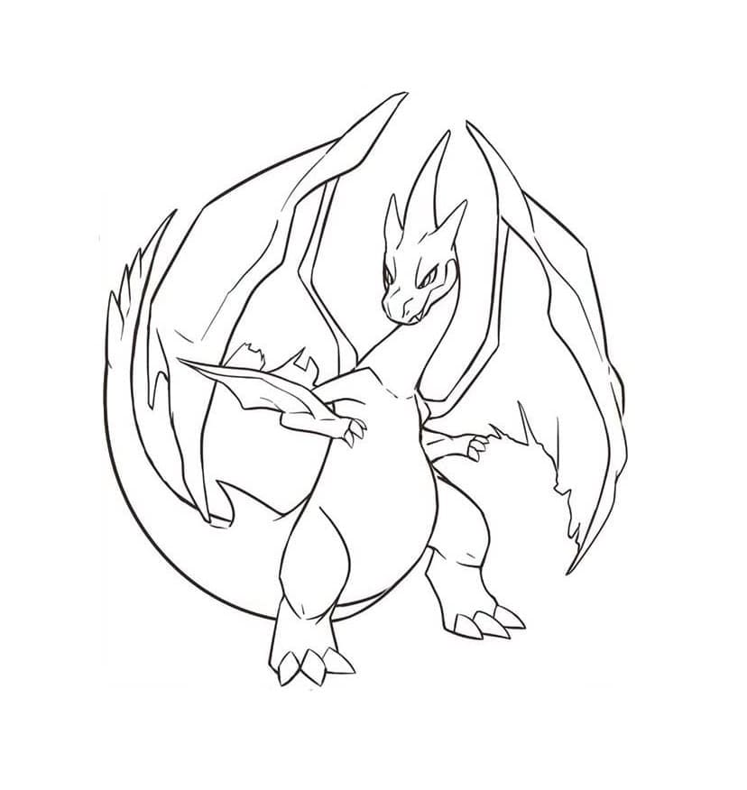 Pok Mon Mega Charizard Para Colorear Imprimir E Dibujar Coloringlib