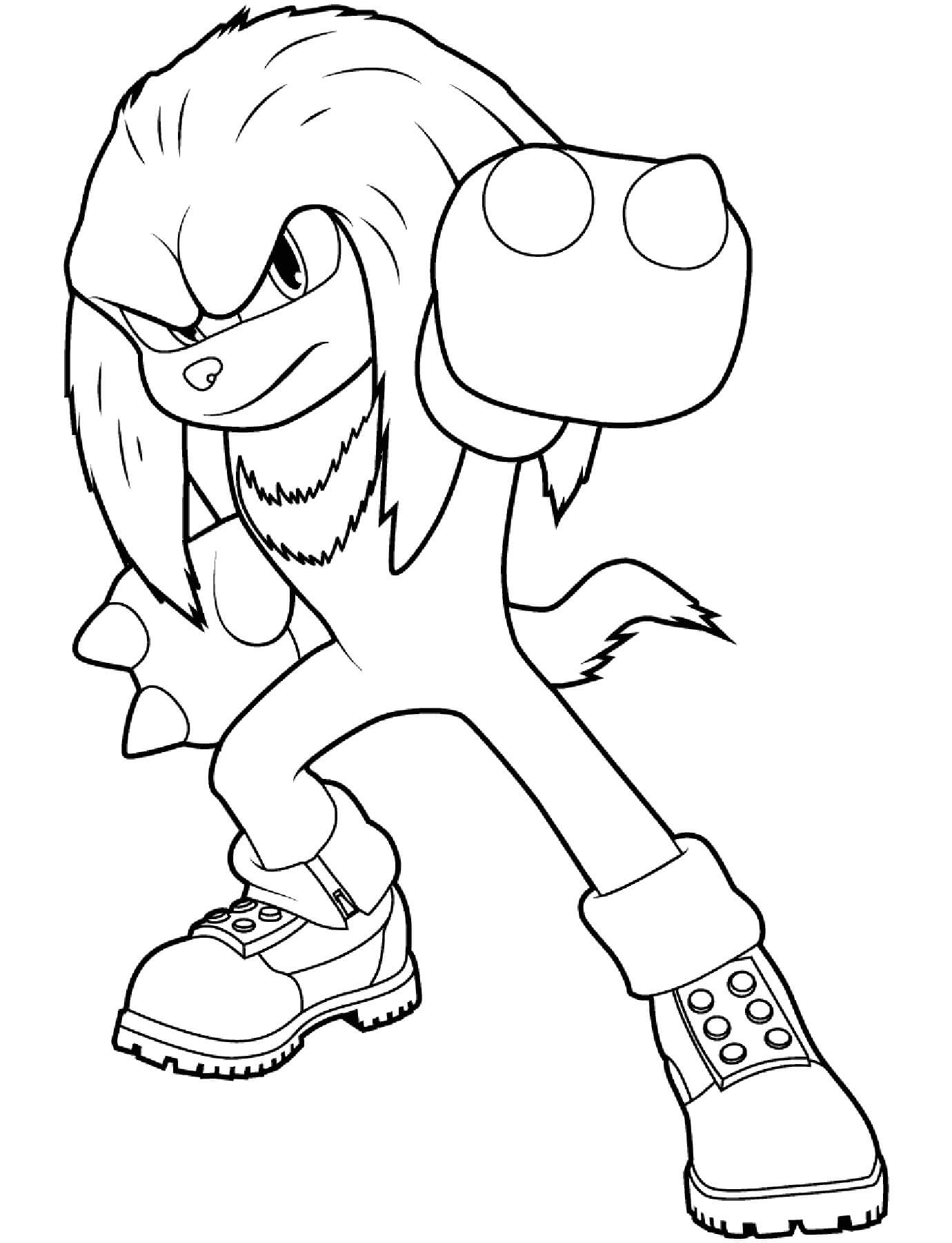 Pu Etazo Knuckles Para Colorear Imprimir E Dibujar Dibujos Colorear