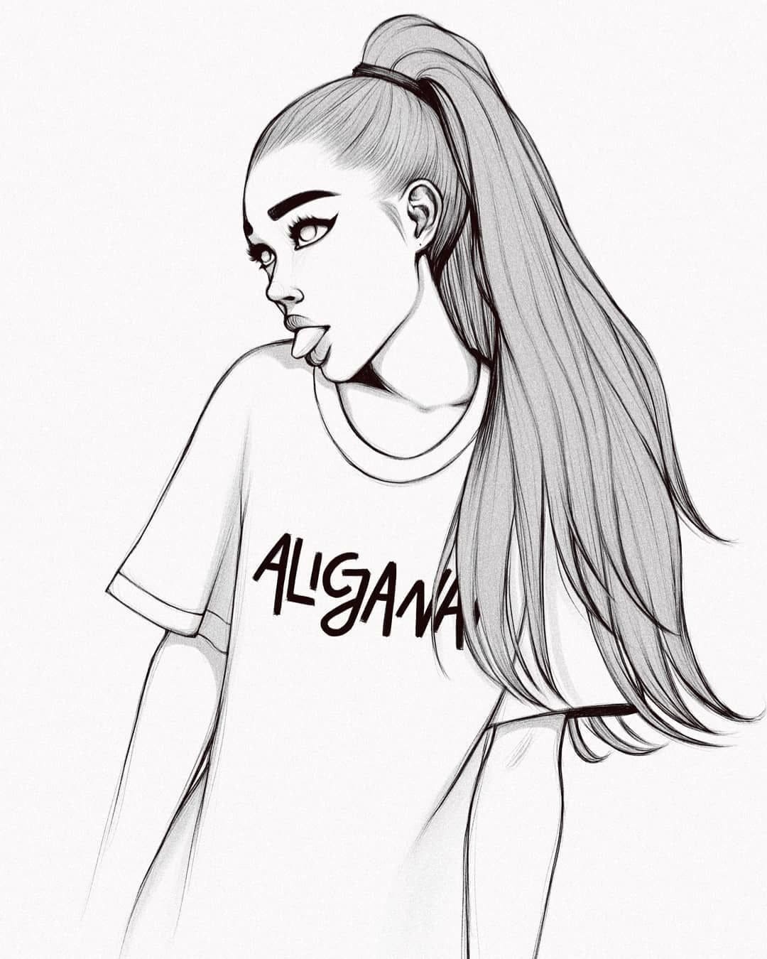 Coloriage Ariana Grande Belle Dessin Gratuit Imprimer