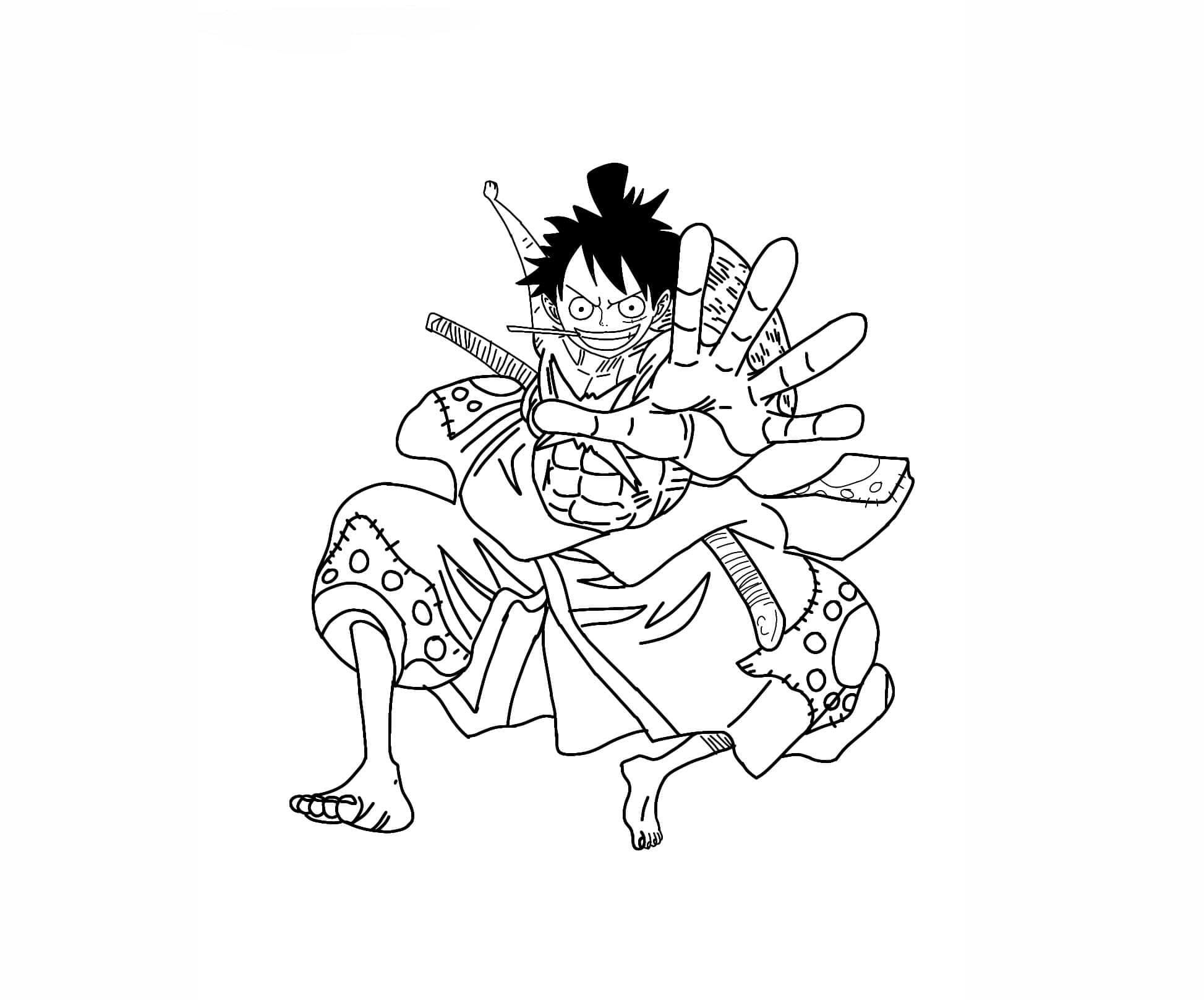 Monkey D Luffy One Piece Coloring Page To Print And Color The Best