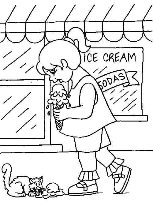 Kleines Mädchen mit Eiscreme