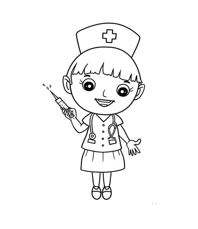 Krankenschwester Hält Eine Nadel