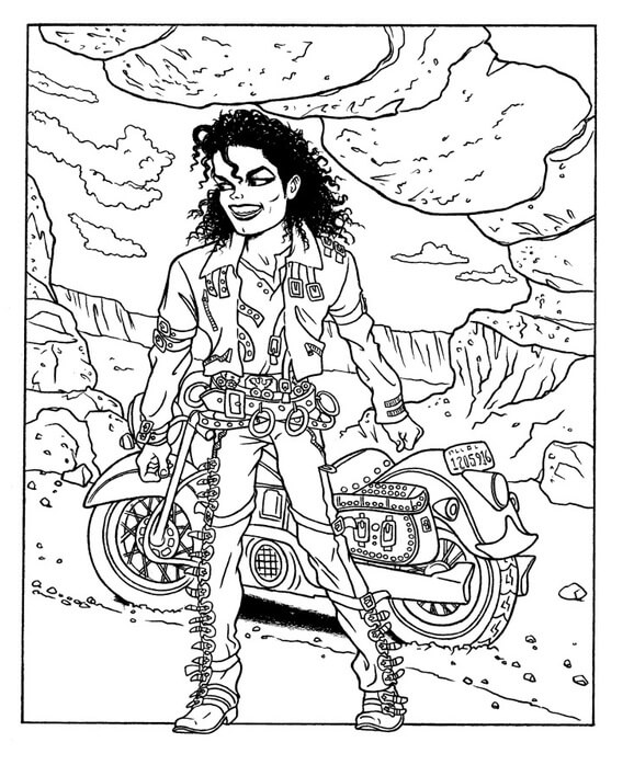 Michael Jackson mit Motorrad