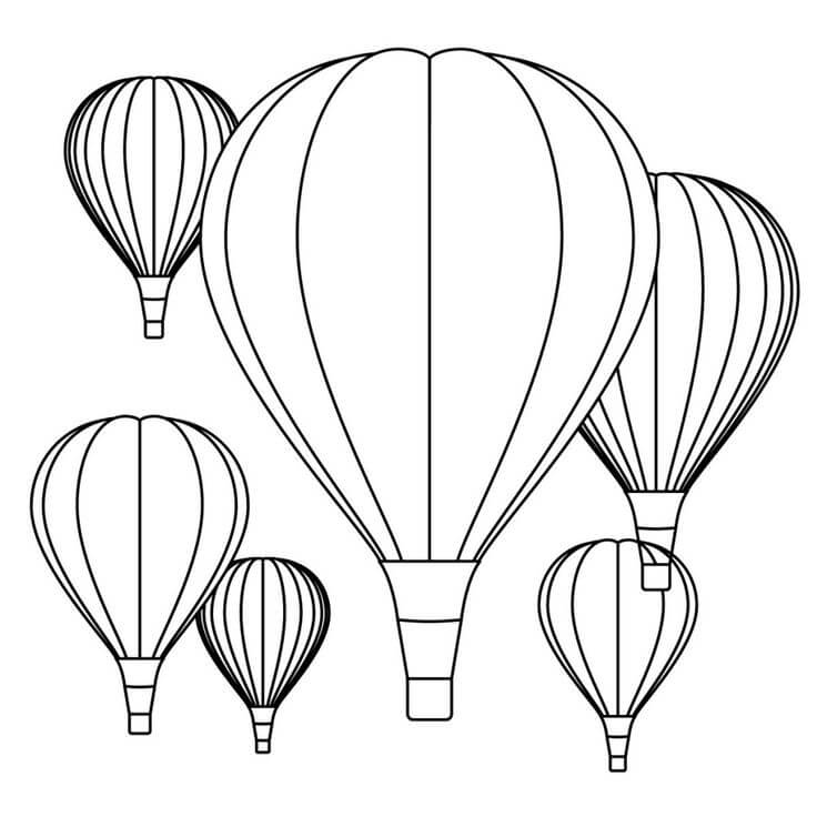 Sechs Heißluftballons