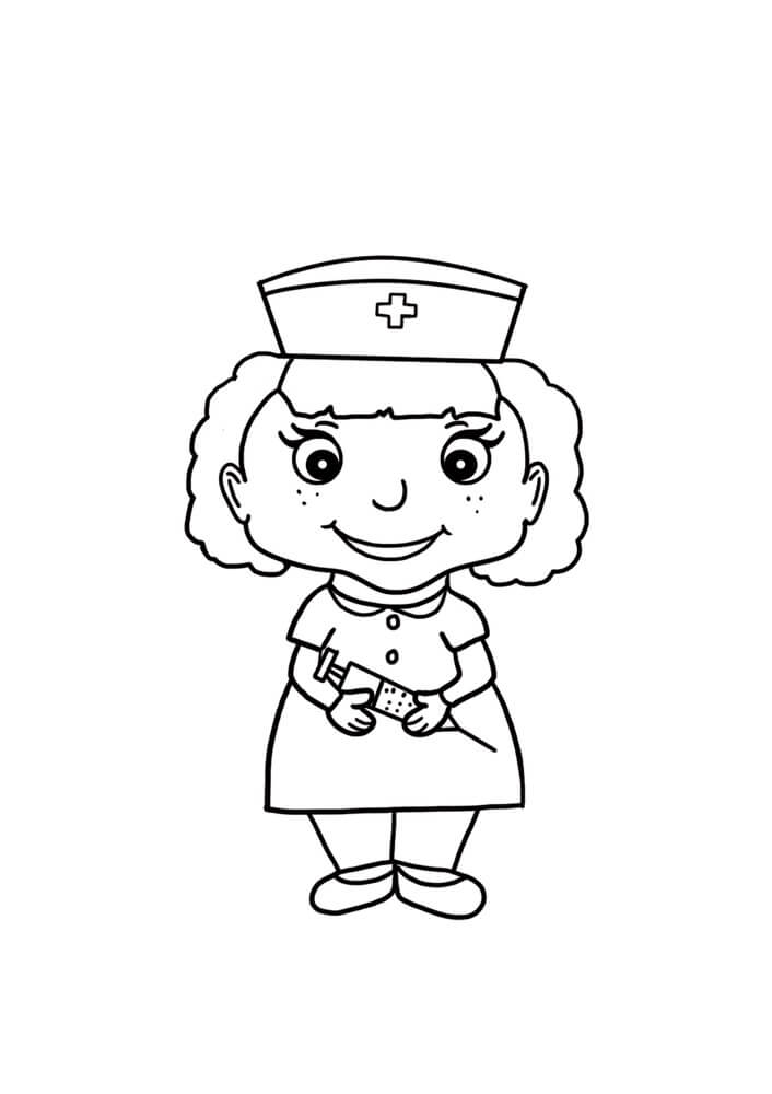 Spaß-Krankenschwester, die Eine Nadel Hält