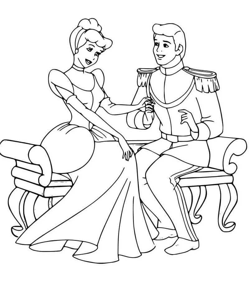 Cinderella und der Prinz, die im Gespräch Bleiben