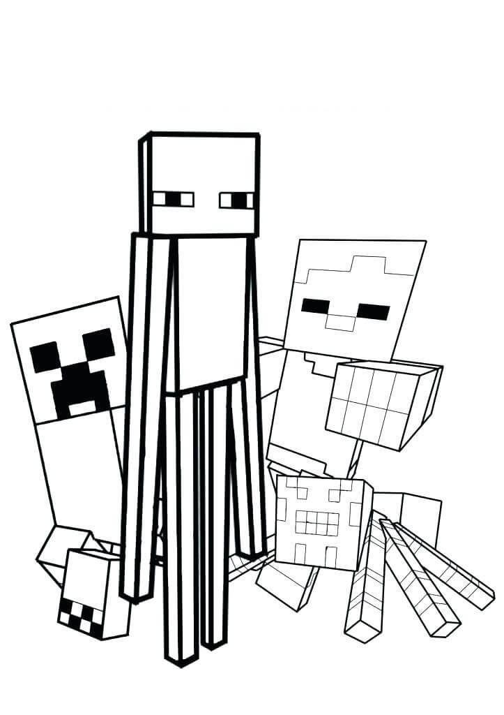 Drei Monster von Minecraft