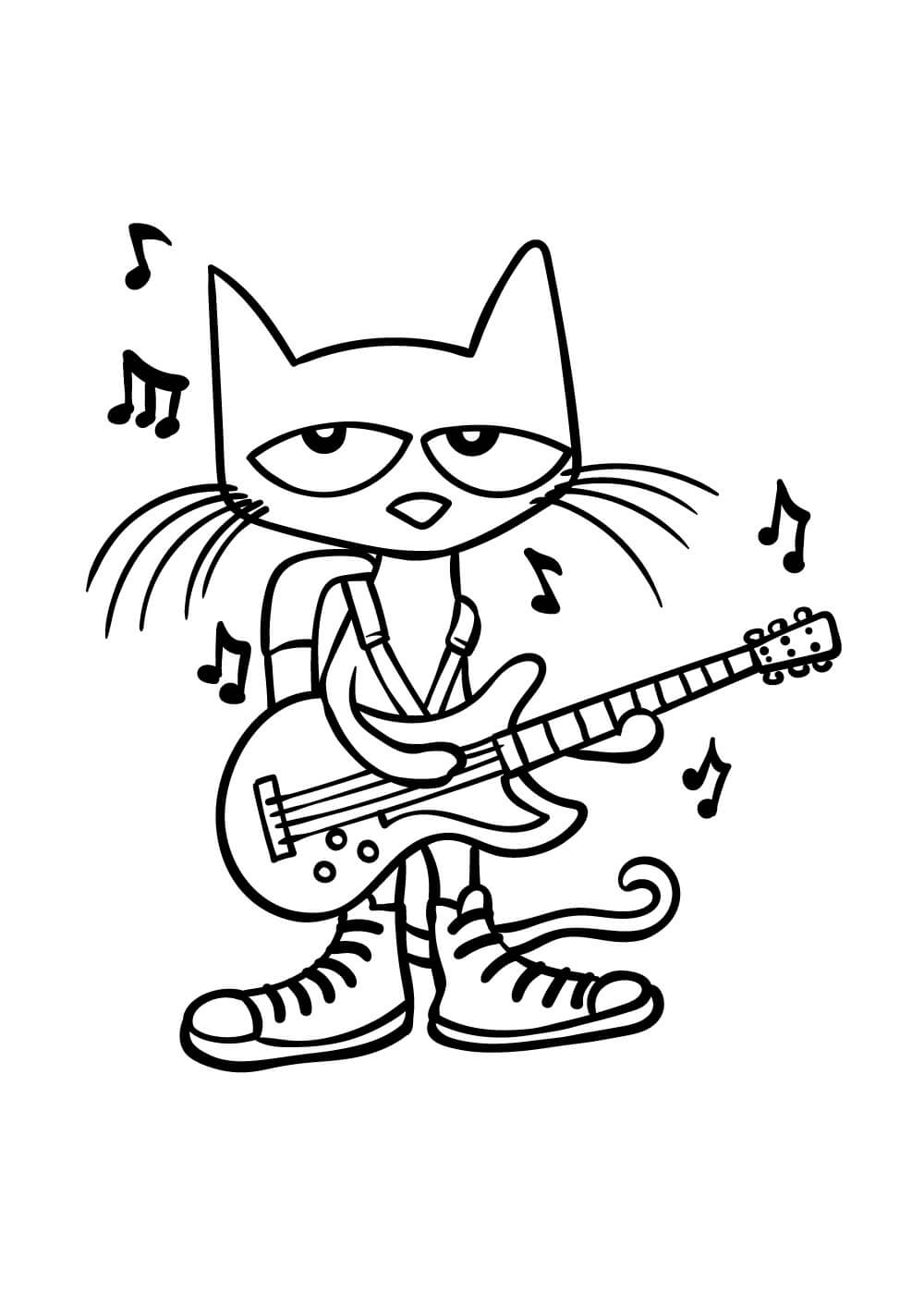 Katze, die Gitarre Spielt