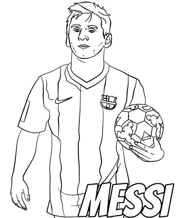 Lionel Messi hält Ball