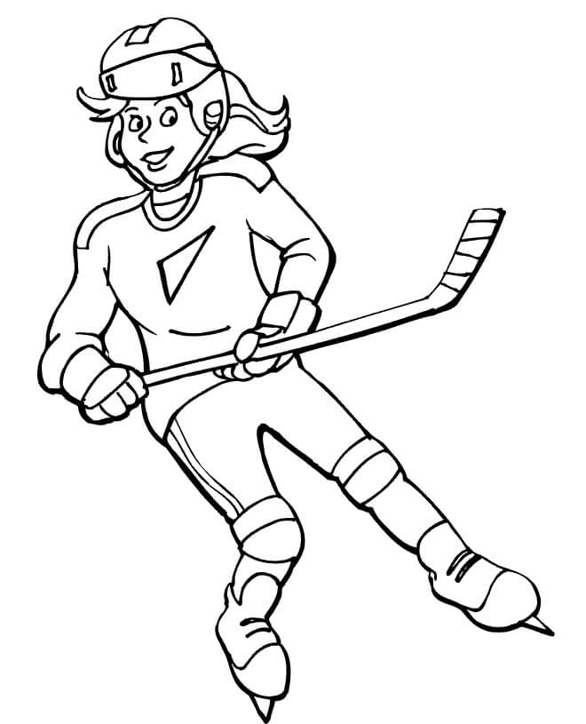 Lustiges Mädchen spielt Hockey