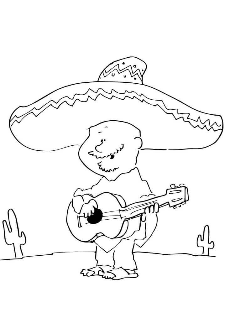 Mann Mexikaner Gitarre Spielen