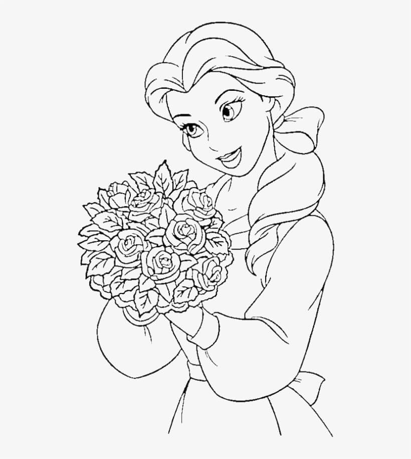 Prinzessin Belle trägt Blumen