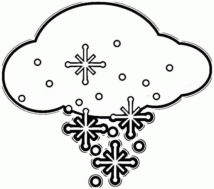 Wolke mit Schneeflocke