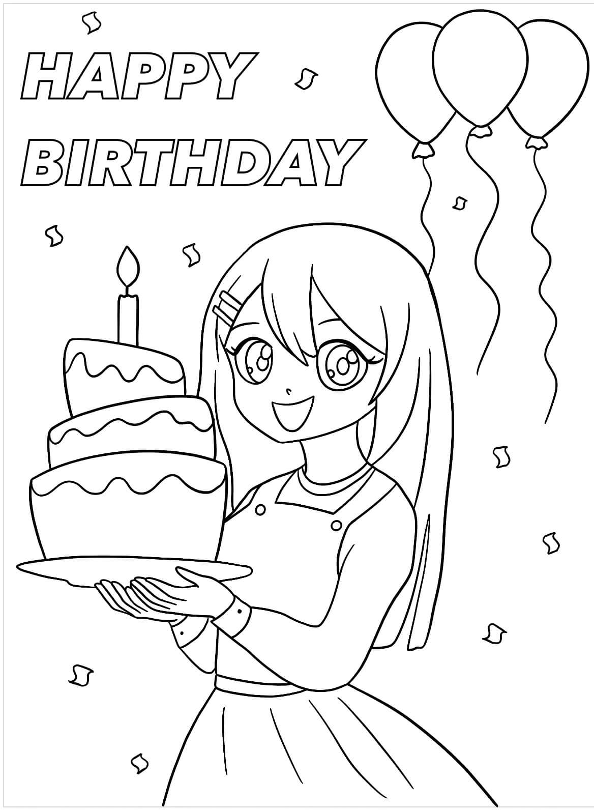 Anime Girl alles Gute zum Geburtstag