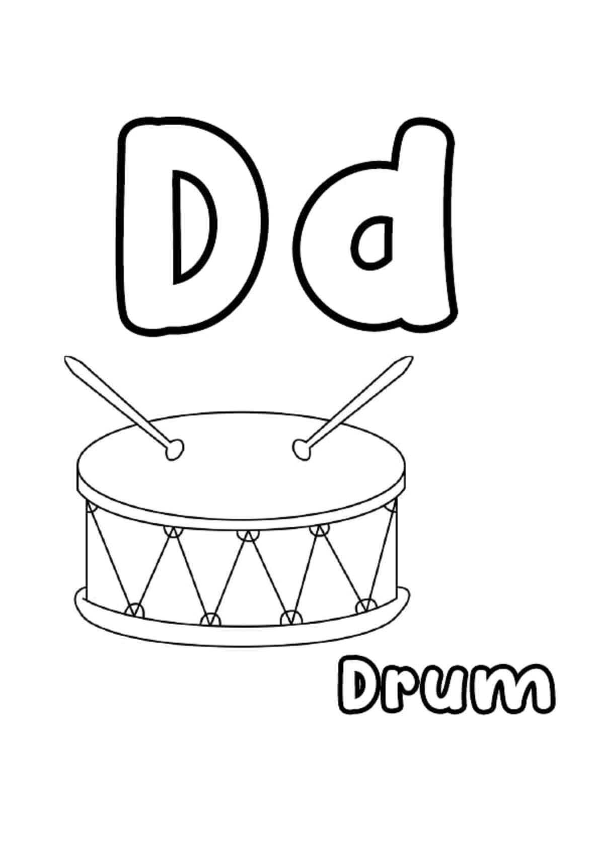 Buchstabe D für Trommel