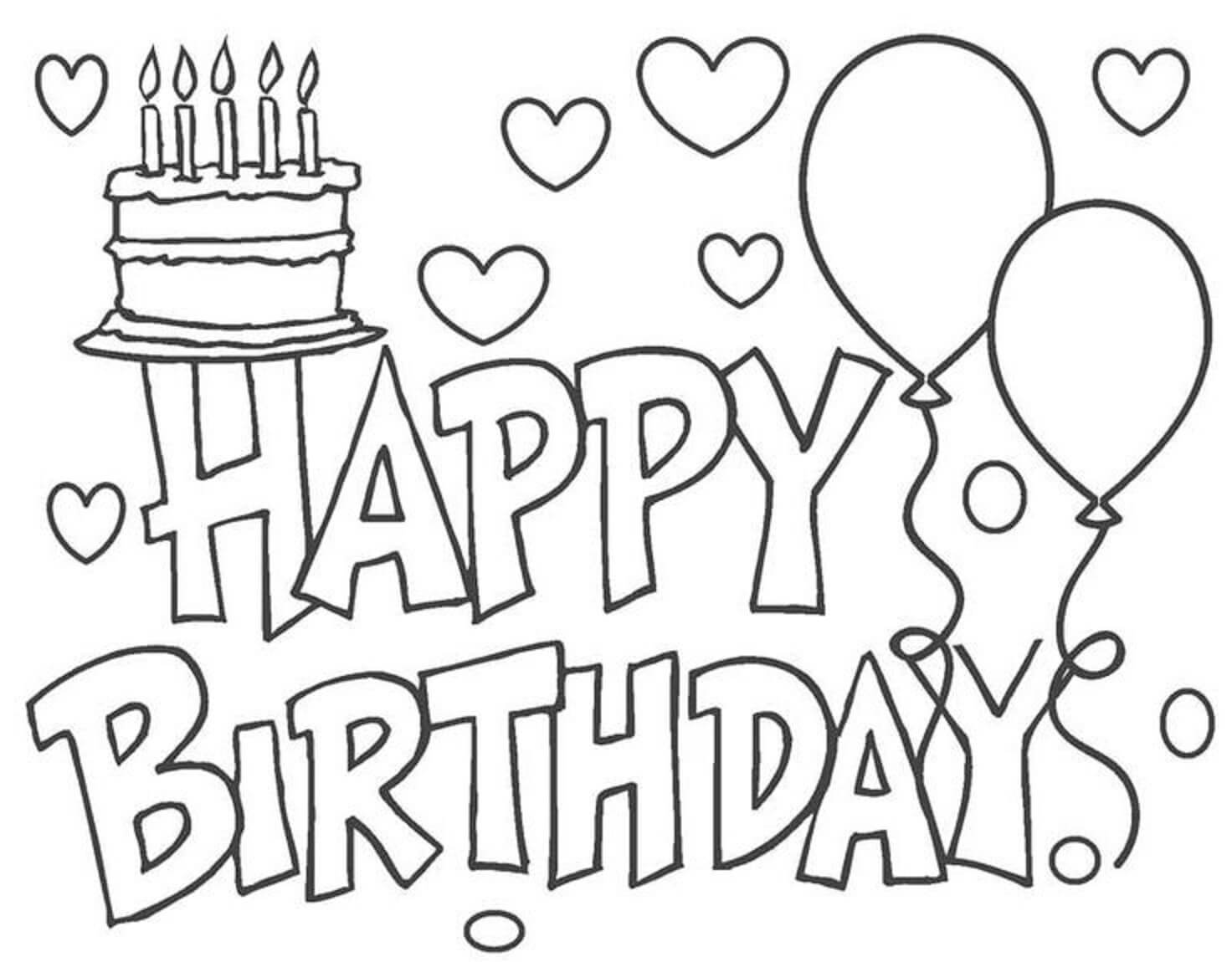 Geburtstagstorte und Luftballons zeichnen alles Gute zum Geburtstag
