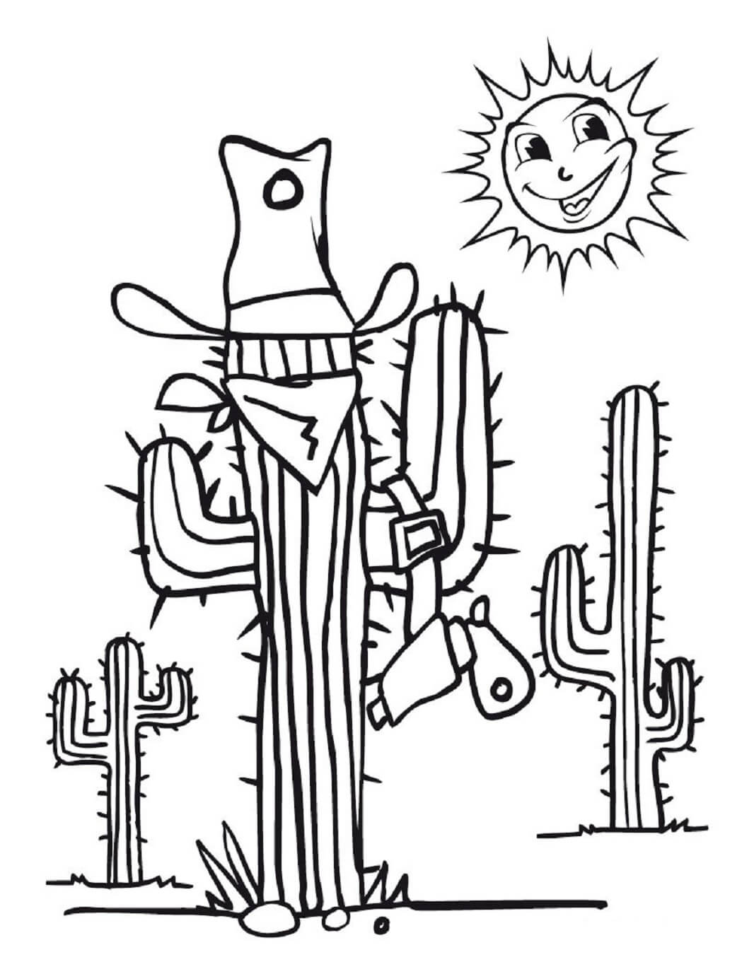 Kaktus-Cowboy und Sonne