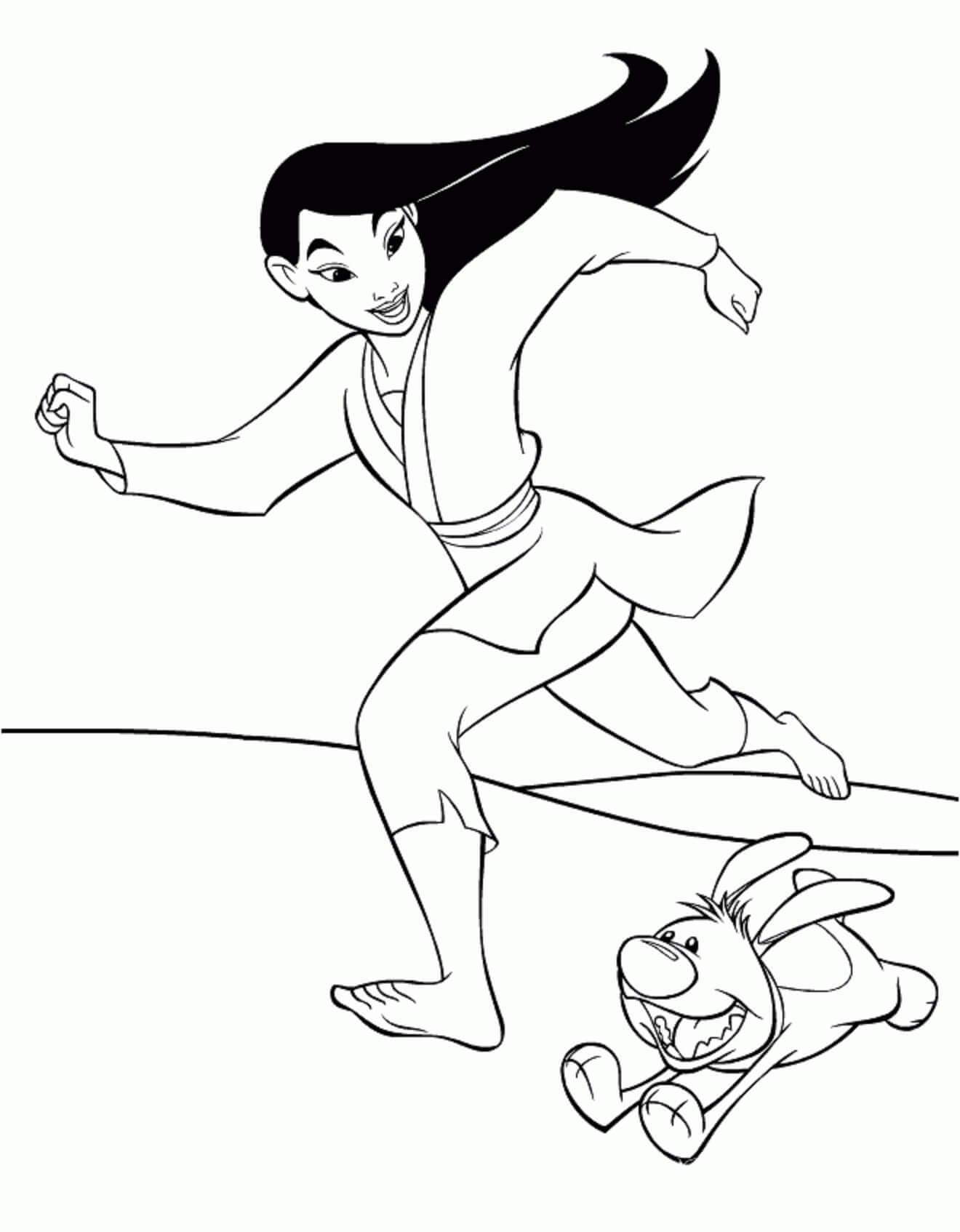 Mulan mit Laufendem Hund