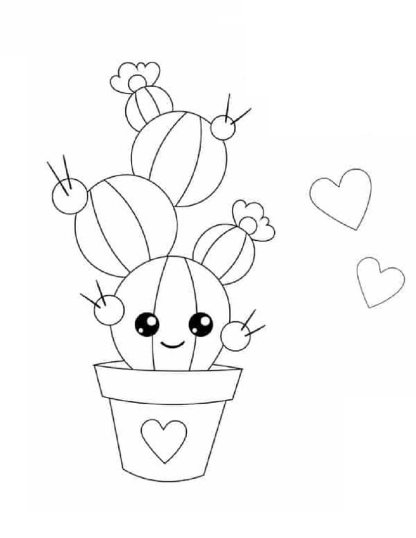 Netter Kaktus mit Herzen