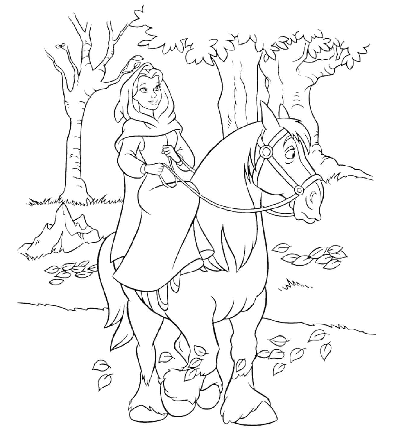Belle zu Pferd im Dschungel