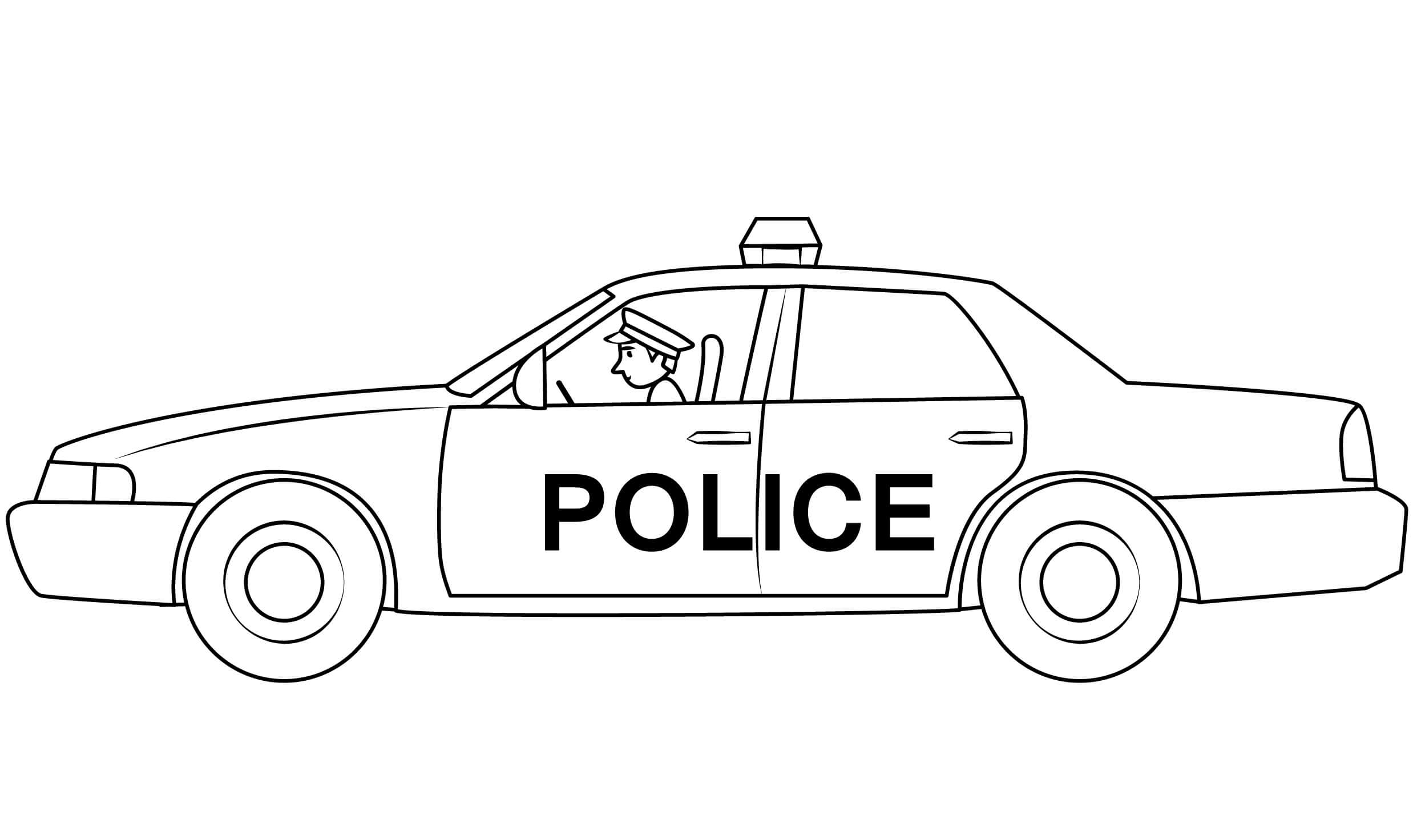 Die Polizei fährt ein Polizeiauto