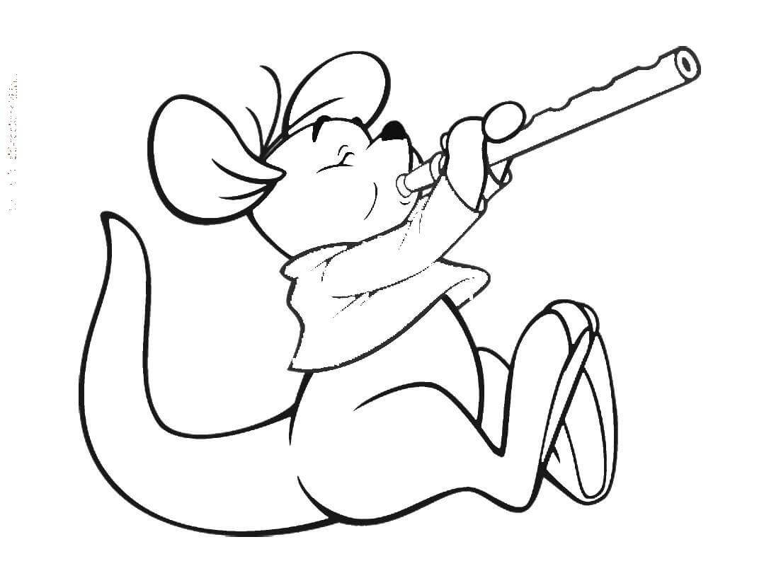 Kleines Känguru beim Flötenspielen