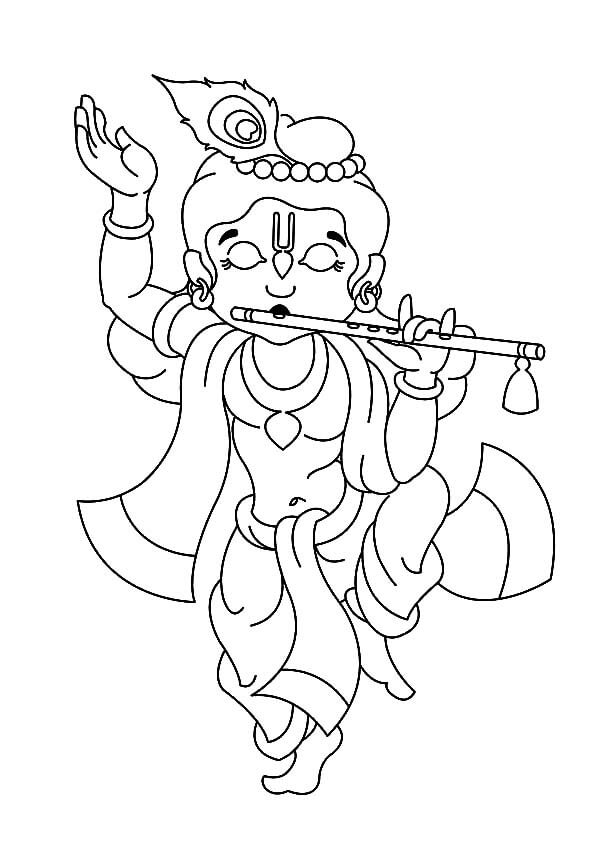 Krishna Spielt Flöte