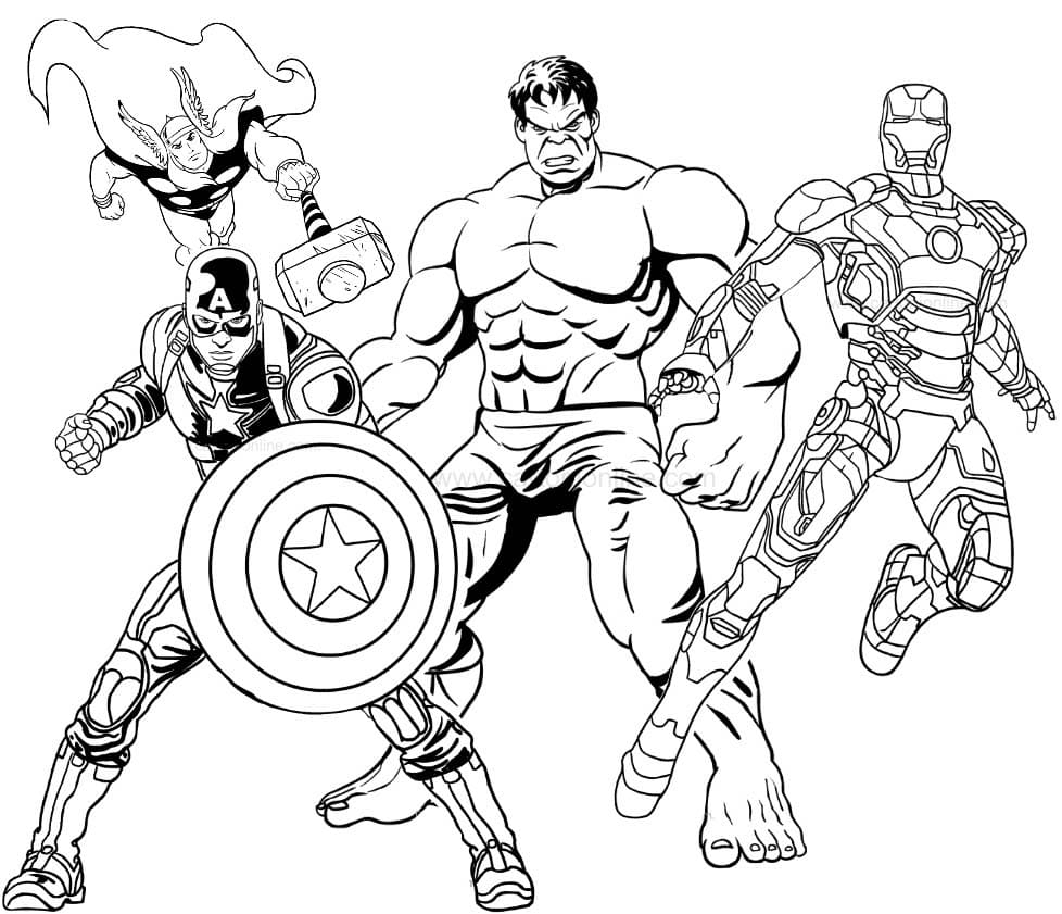 Druckbare Avengers-Umrisse