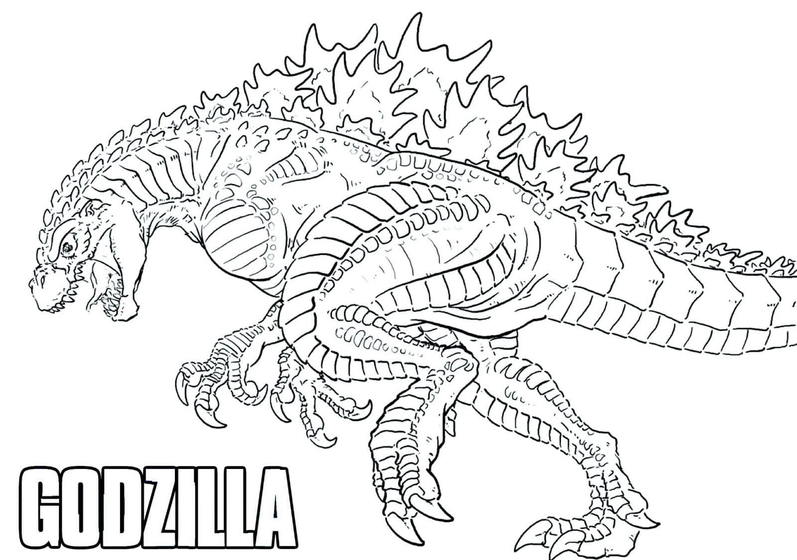 Druckbarer Godzilla-Umriss