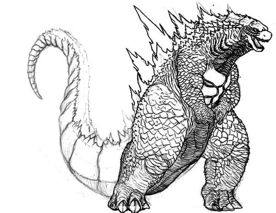 Kostenlose Godzilla-Bildskizze