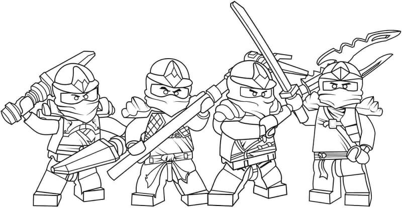 4 Mitglieder des Teams Ninjago