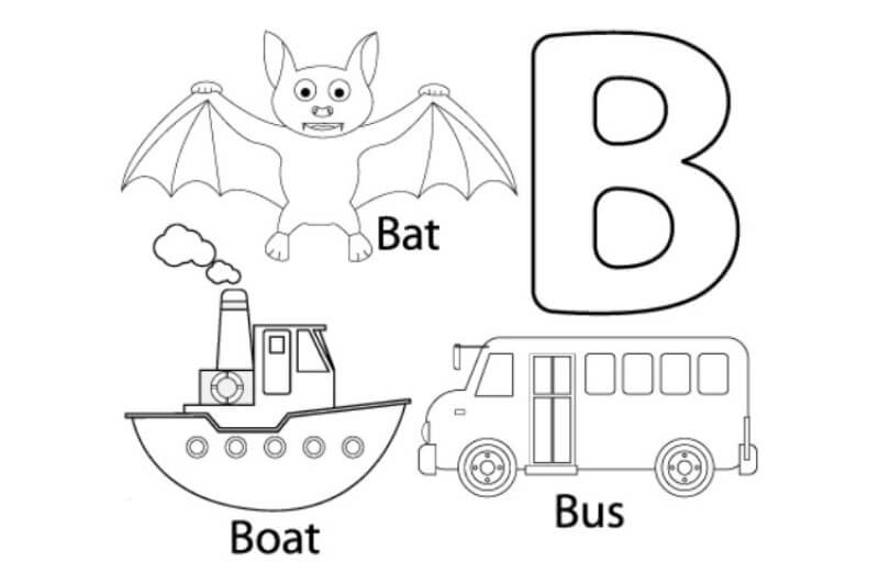 Buchstabe B für Fledermaus, Boot und Bus