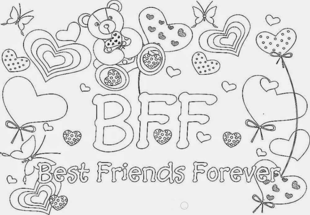 BFF (Best friend forever) coloring page