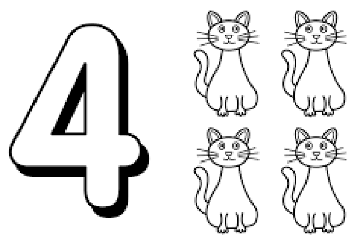 Nummer 4 und 4 Katzen