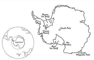 Die Karte des Südpols