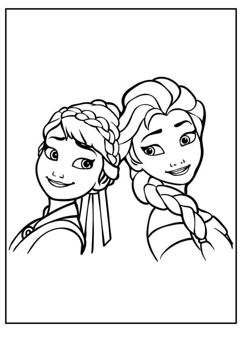 Druckbare Elsa und Anna