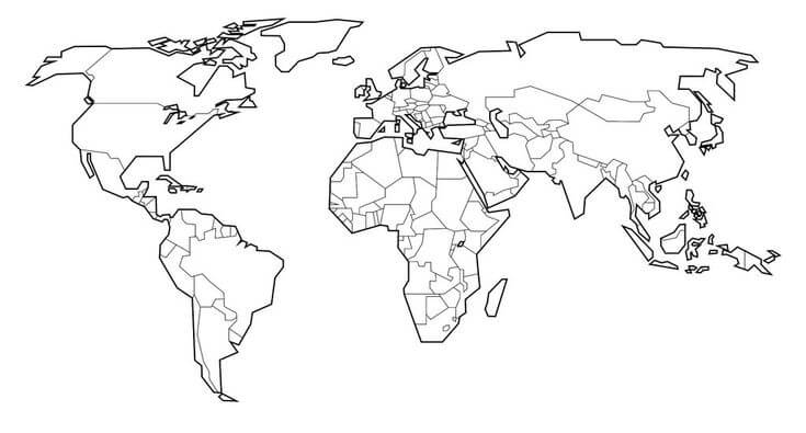 Druckbare Weltkarte