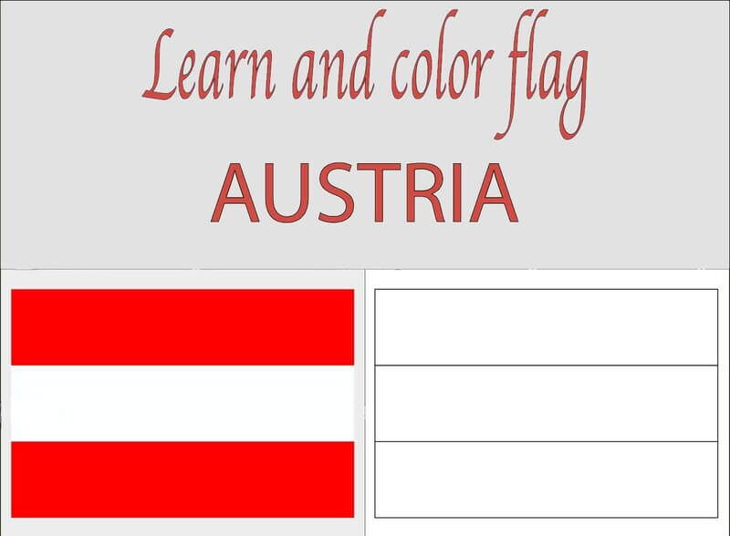 Ausmalbilder Flagge Österreichs