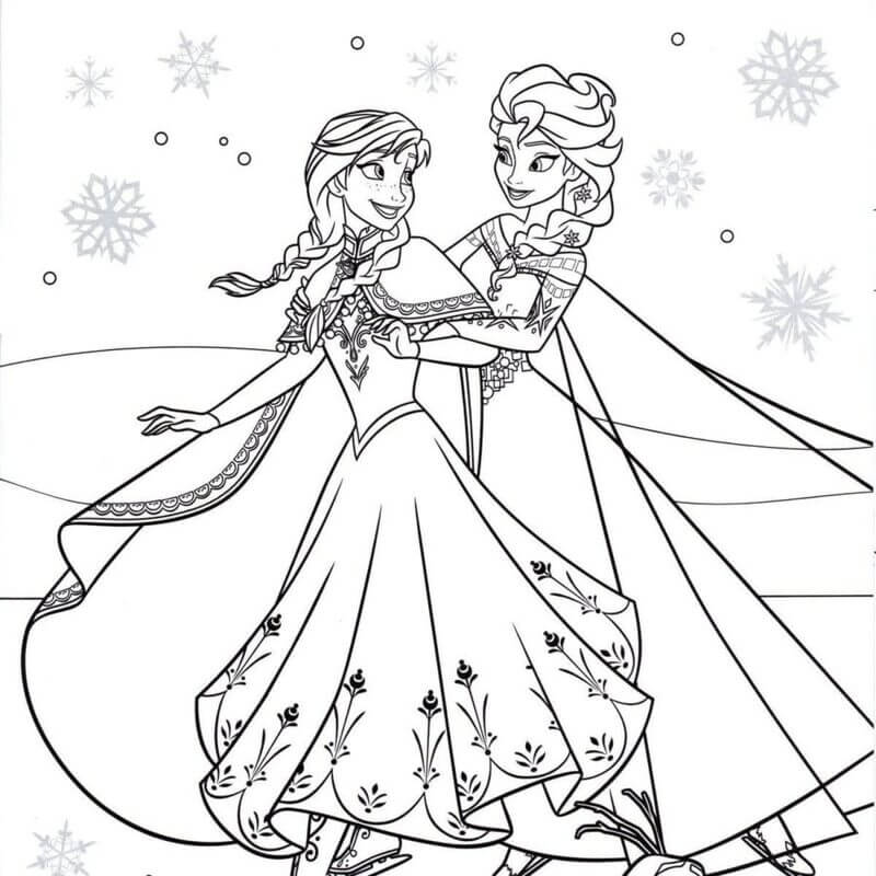 Glückliche Elsa und Anna