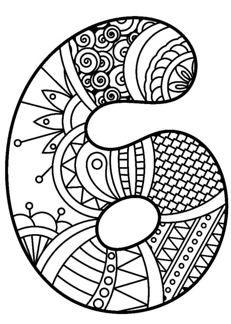 Schönheit Nummer 6 Zentangle