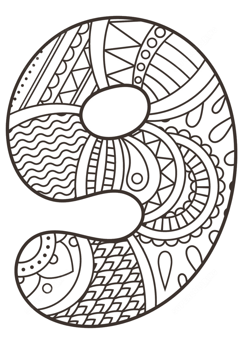 Schönheit Nummer 9 Zentangle