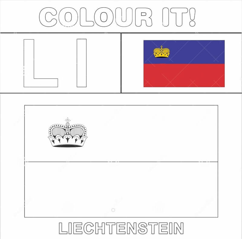 Flagge Liechtensteins coloring page