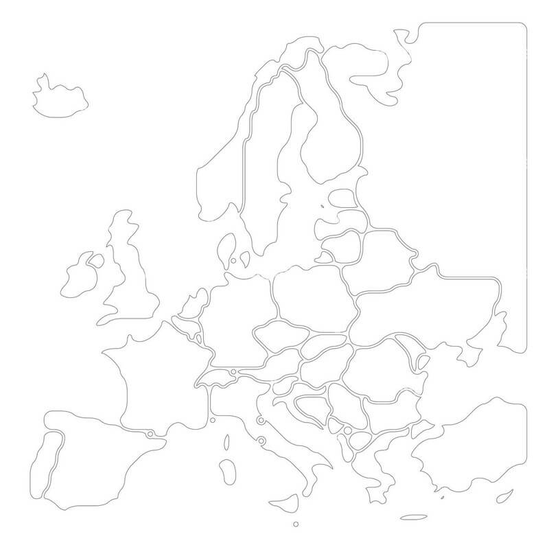 Vereinfachte glatte Karte von Europa