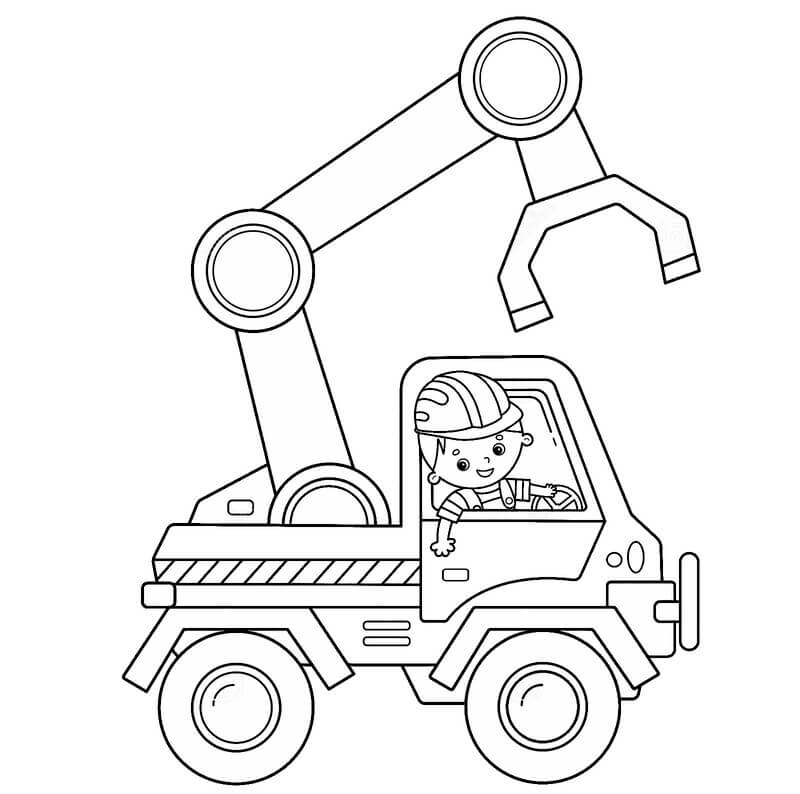 Baufahrzeug mit Fahrer