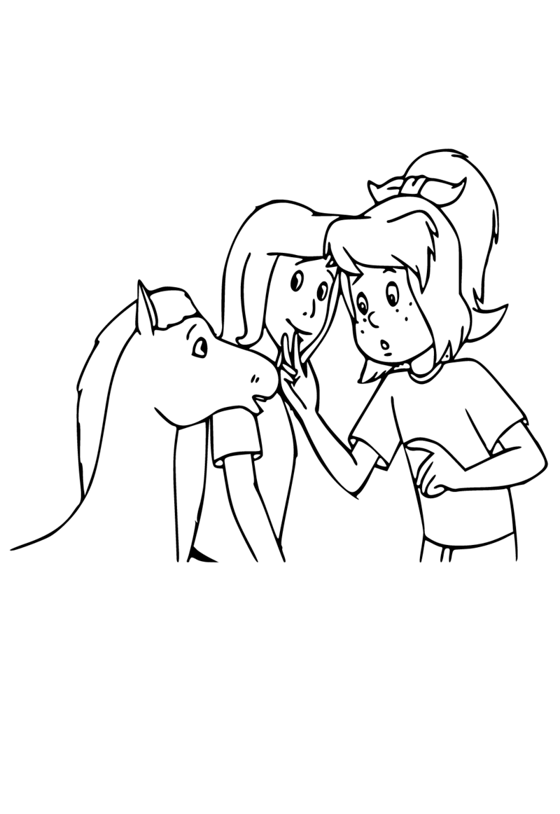 Bibi und Tina mit dem kleinen Pferd