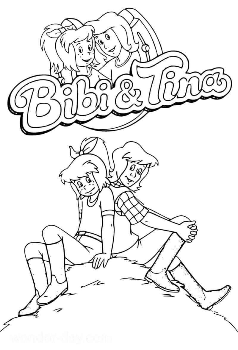 Bibi und Tina mit dem Logo