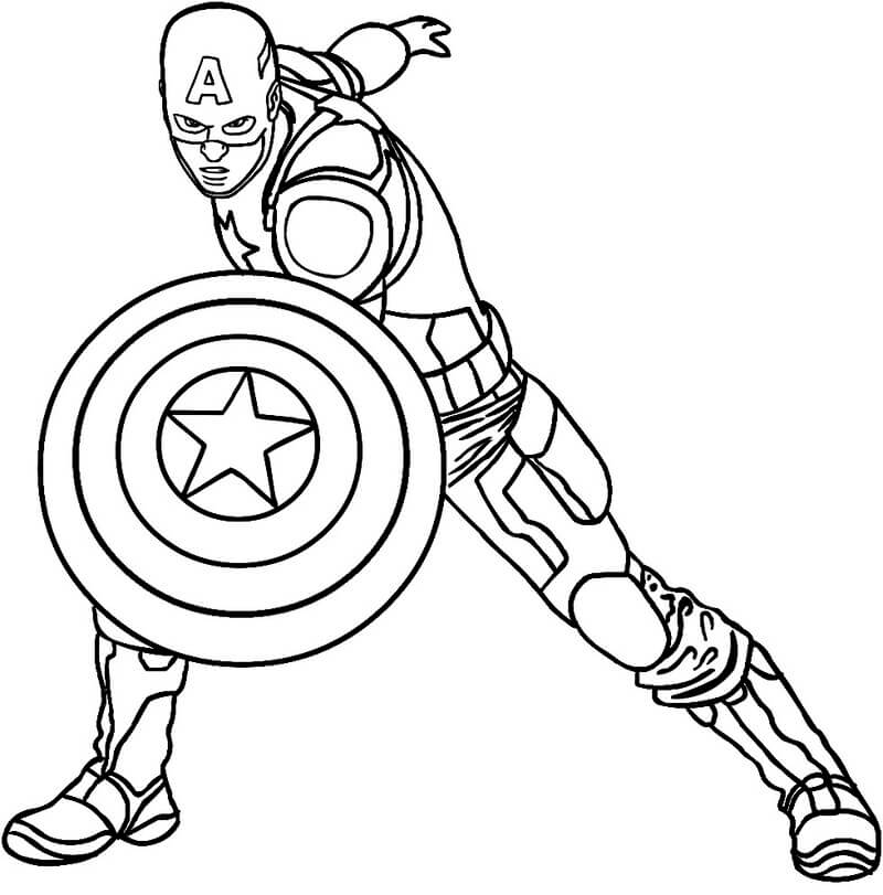 Captain America mit einem Schild