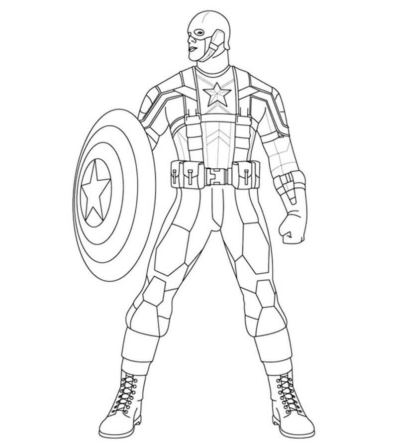 Captain America steht