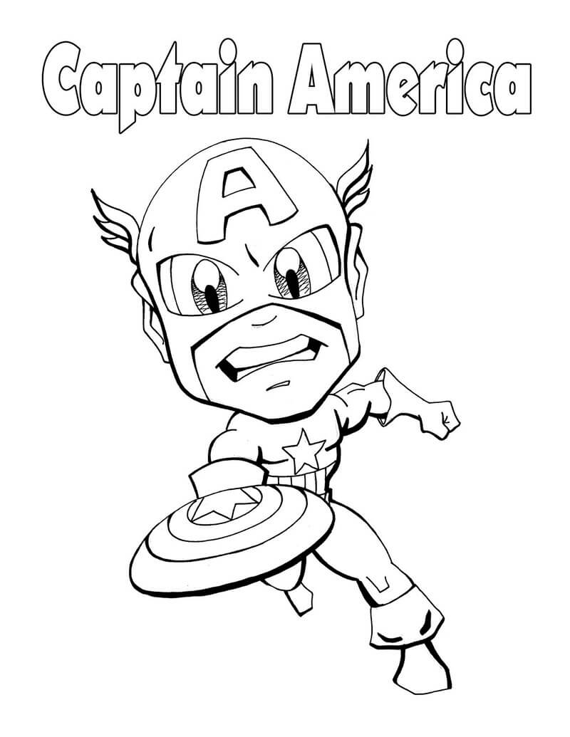 Cartoon Captain America kämpft